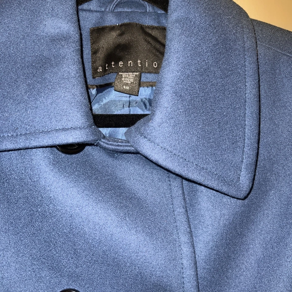 Atención Lana Talla S/C Mujer Azul Verde Azulado Lana Blazer/Chaqueta NUEVO* Foto 4 de 4