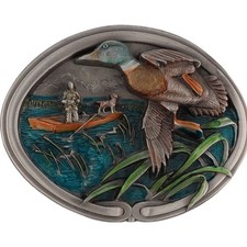 Fishing Fish Fisherman Western Cowboy Bass Duck Hunter Nos Vintage Belt Buckle