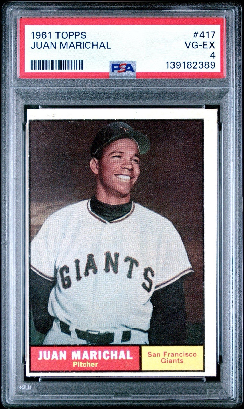 1961 Topps Juan Marichal San Francisco Giants RC #417 HOF💥⚾️💥  PSA 4 VG-EX