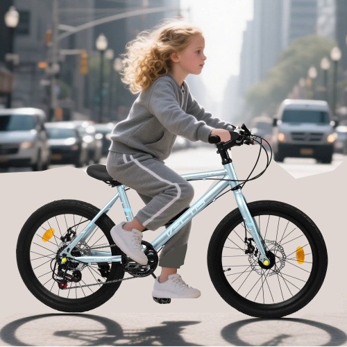 20" Kids Bike 7 Speed Dual Disc Brakes Steel Frame Ages 6-12 Boys Girls