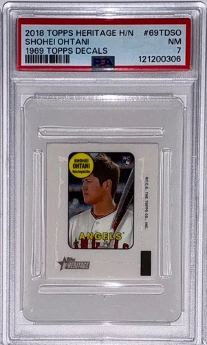 2018 Topps Heritage High Numbers Shohei Ohtani 1969 Decals Rookie RC PSA 7
