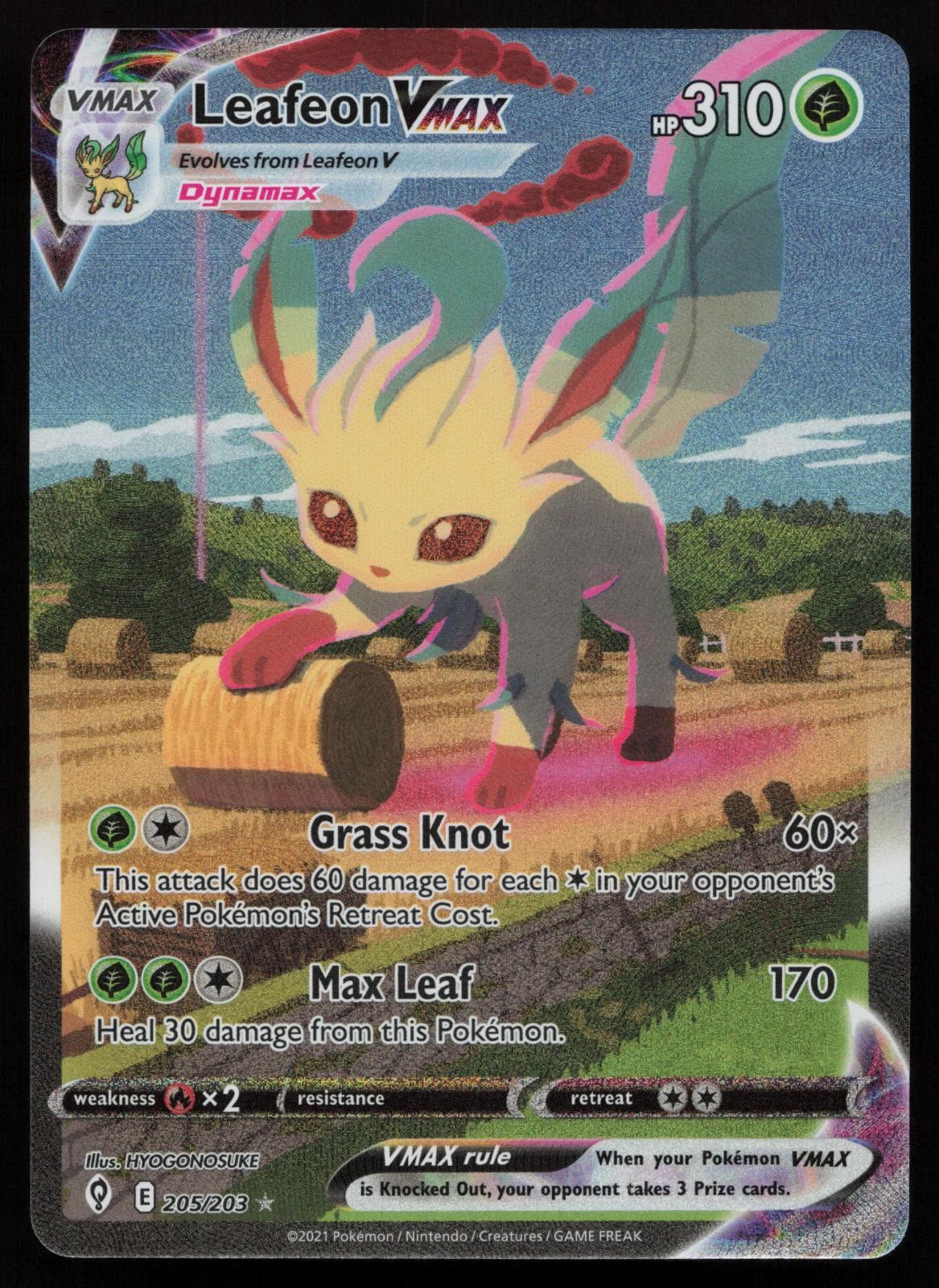 Leafeon VMAX 205/203 Alternate Full Art Evolving Skies Pokemon English NM