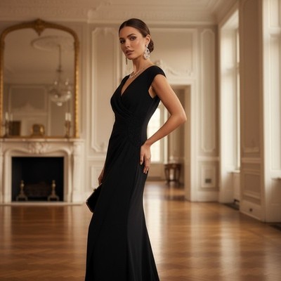 Alex Evenings Ruched V Neck Evening Gown   Size 10, NWT