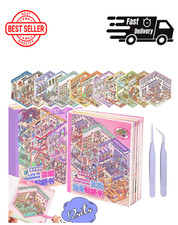 3D Sticker Scene Book Therapy for Adults Kids Teens 2 Books Colorful