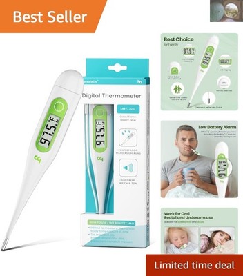 Accurate Digital Thermometer with Fever Alert - Multi-Use for Family & Pets