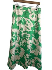 Image of VILA Vipaper Skirt Floral Green White Long Size 38 T2246 LT394