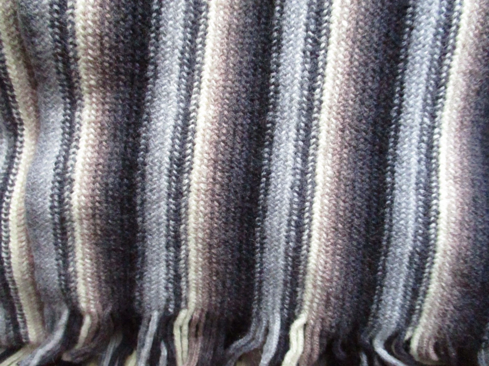 Metropolitan by Lord & Taylor Multistripe 100% Wool Knit Stripe Scarf 56" x 9"