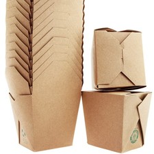 Eco-friendly Durable 26oz Chinese Take Out Boxes 25pk. 100% Recycled Unbleach...