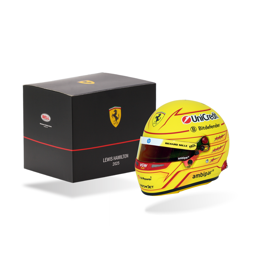Authentic Bell 1:2 Scale F1 Mini Helmet Lewis Hamilton / Ferrari 2025 F1  Season | eBay