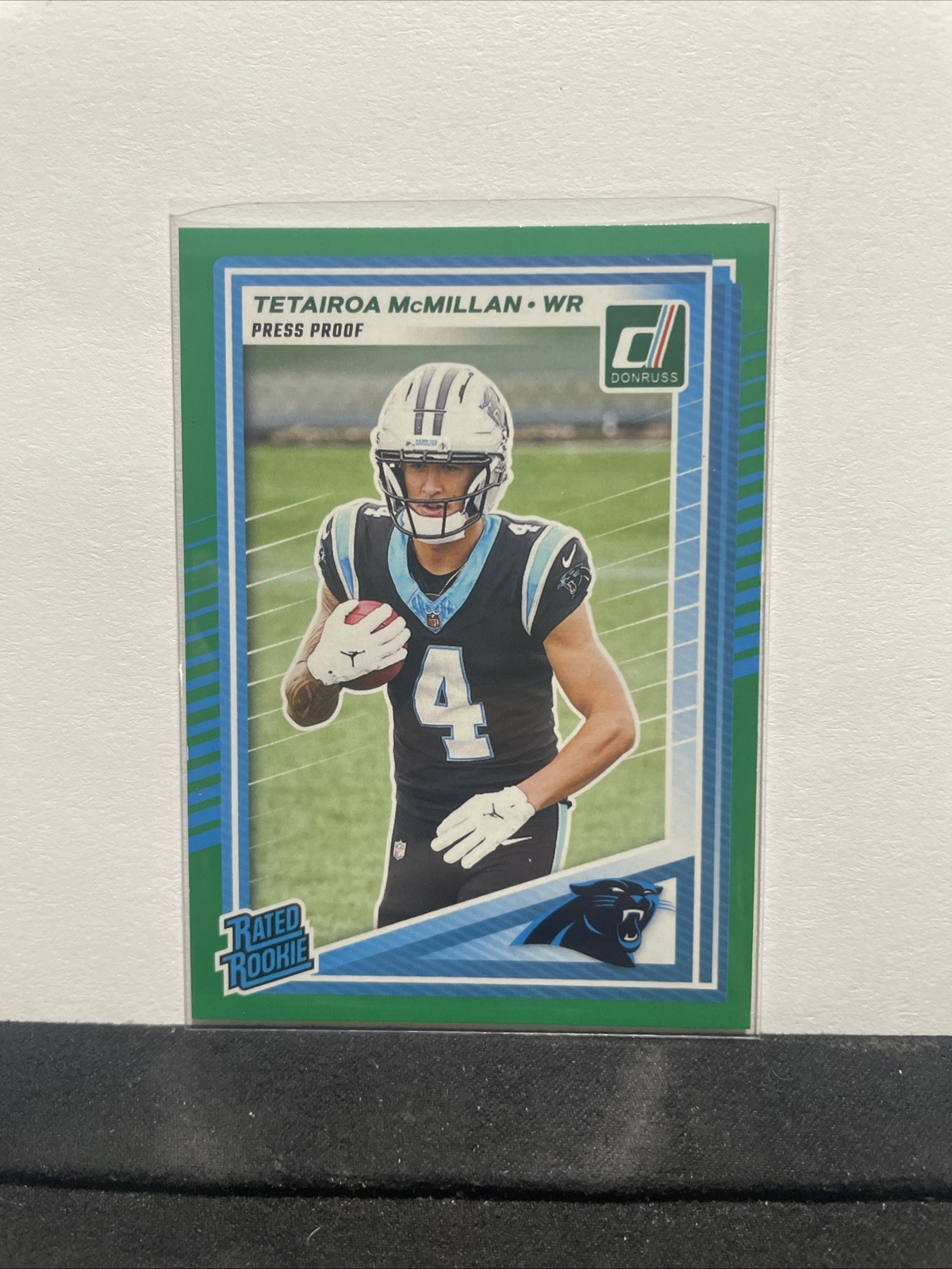 2025 Panini Donruss - Rated Rookie Tetairoa McMillan #314 Press Proof Green (RC)