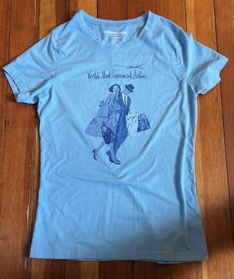 Pan Am World s Most Experienced Airline Graphic T-Shirt Women s Xl Blue