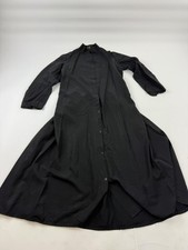 Clergy Robe Mens XL Black Long Sleeve Button Front Full Length Cassock