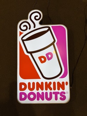 Vintage Dunkin Donuts Coffee Cup DD Light Up Sign - Tested Works