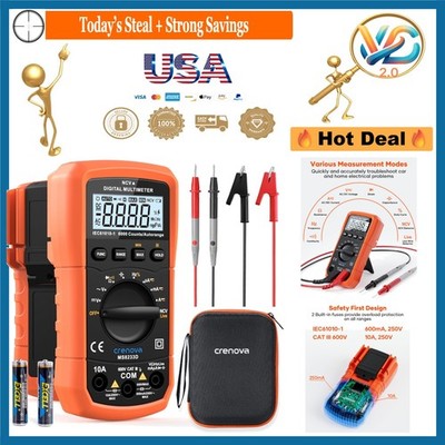 MS Multimeter 6000 Count Digital Multimeter AC/DC Volt Amp Resistance Tester ...
