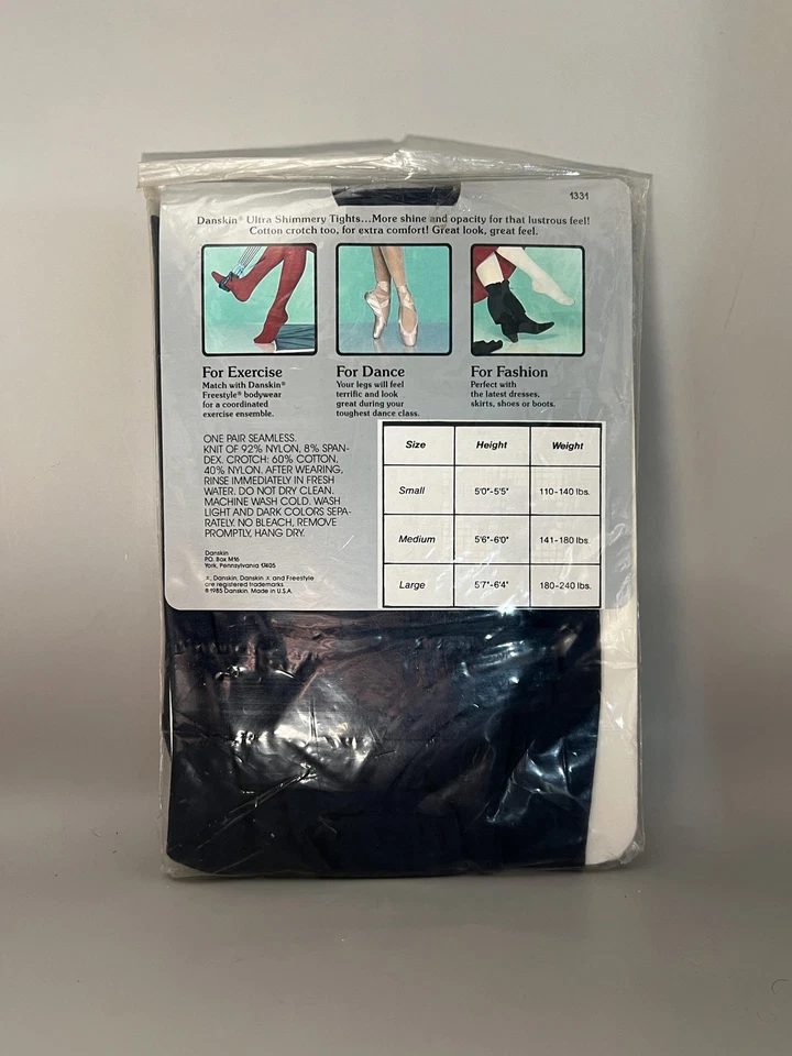 Leggings Estribo Ultra Brillantes Danskin De Colección Para Mujer Pequeños Azul Marino Hechos en EE. UU. Años 80 Foto 3 de 3