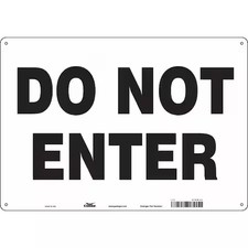 Condor 472H34 Safety Sign, 10 In Height, 14 In Width, Polyethylene, Horizontal