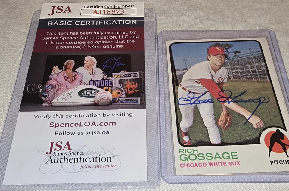 1973 Topps RICH GOOSE GOSSAGE RC AUTO #174 White Sox HOF JSA CERTIFIED - Image 4 of 4