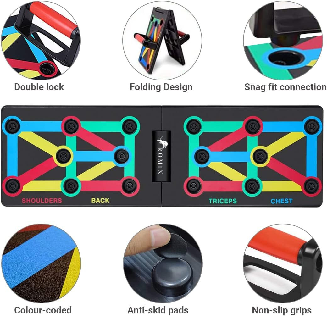 Push Up Board 12 In 1 - Attrezzatura Fitness Pieghevole Per Allenamento A Casa - Foto 2