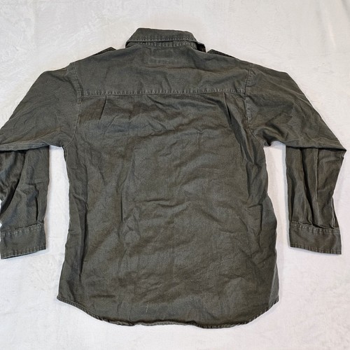 Mens M Olive Green Columbia Long Sleeve 100% Cotton Hiking Camping Outdoors - Picture 5 of 5