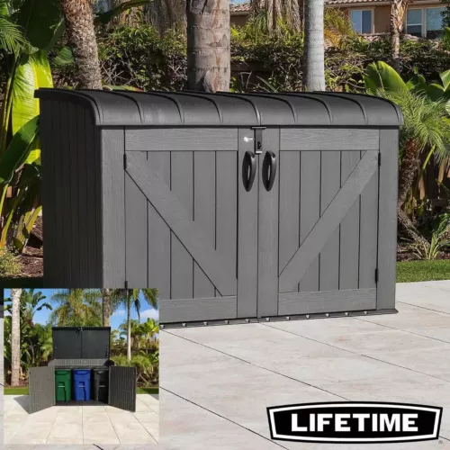 Lifetime 6ft 2" x 3ft 4" (1.9 x 1m) Horizontal 2,190 Litre Storage Shed in Grey 