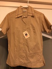 NWT Size 34 Deadstock VTG 70s 80s KING LOUIE BOWLING SHIRT Tan Rockabilly