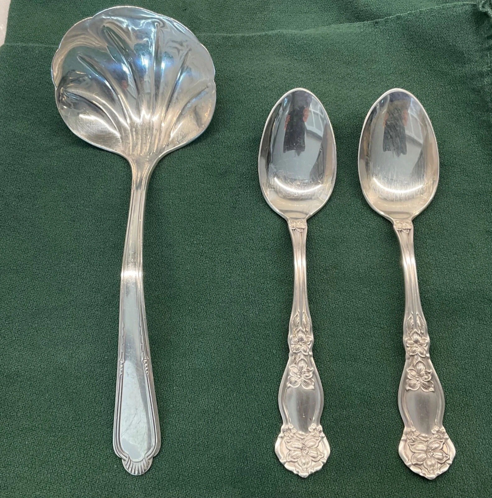 Vintage 2 Spoons 1910 Rogers&Son 1 Large Ladle W M Roger’s Silver #475