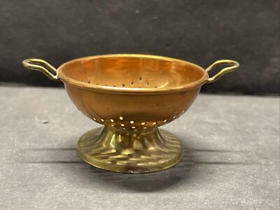 Miniatures Dollhouse Copper Coriander/Drainer Pot With Stand England 
