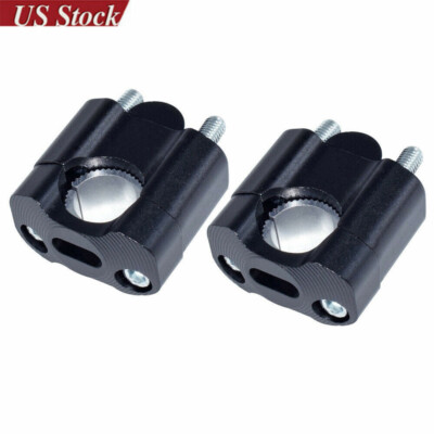 Black HandleBar Fat Bar Mount Clamps Risers Adaptor 7/8'' to 1 1/8'' Dirt Pit Bike
