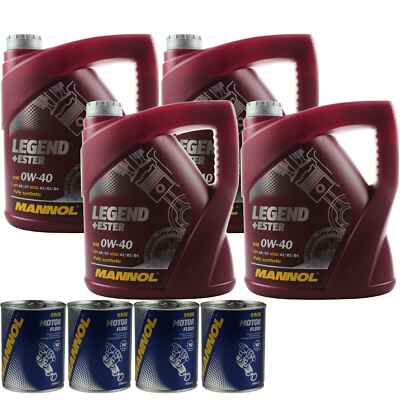 16L Motoröl MANNOL Legend+Ester 0W-40 4x MANNOL Motor Flush ADDITIV