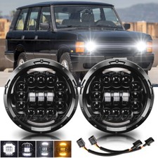 For 1970-1995 Land Rover Range Rover Classic Pair DOT 7" Round LED Headlights