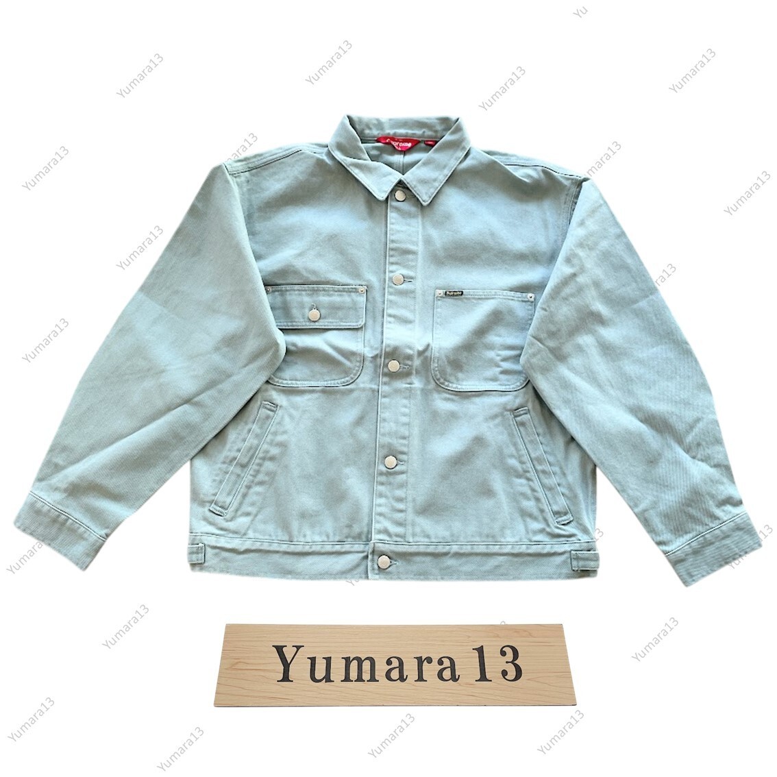 Supreme Denim Chore Trucker Jacket Black Mint Stripe 3colors Supreme Denim Chore Trucker Jacket Black Mint Stripe 3colors