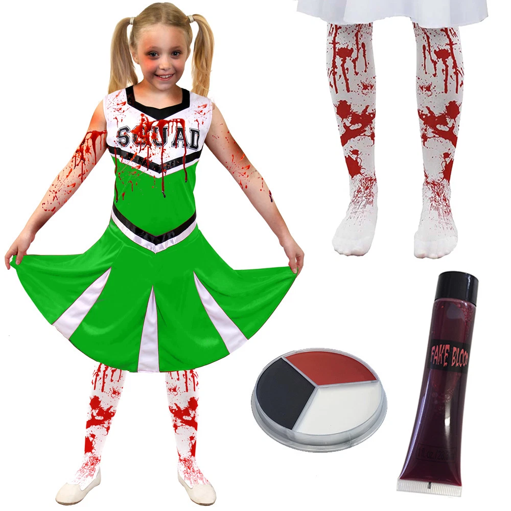 Spooktacular CreationsCostume Da Cheerleader Di Halloween Per Bambine, Costume Da Cheerleader Zombie Per Bambini, Vestito Da Leader Spaventoso Per - Foto 10