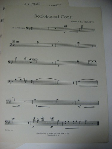 Wesley La Violette Rock-Bound Coast Trombone Quartet with Full Score Sheet Music - Picture 4 of 4