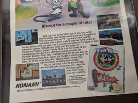 Vintage Framed Laminated Tiny Toon Adventures Wackyland NES Game Ad Retro Art