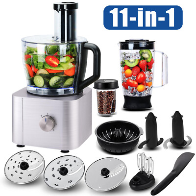 11in1 Küchenmaschine 3.2L + 1.5L Profi Mixer Multifunktionaler Entsafter silber