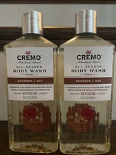 Cremo Men's Body Wash No 8 Bourbon & Oak X 2 16 fl oz Bottles New