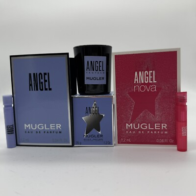 #ad Angel MUGLER Perfumed Candle 35g Mini And 2 Samples $25.99