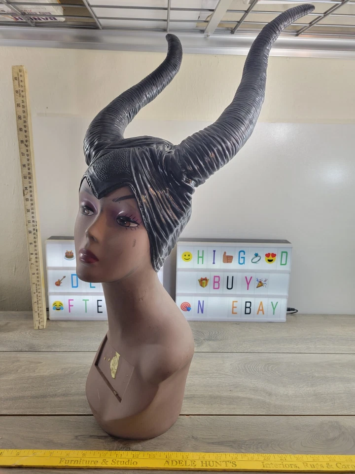 Máscara Cabeza Cuernos Maléfica Disfraz Halloween Sombrero con Cuernos de Espuma Juegos con disfraces Adultos Foto 2 de 4