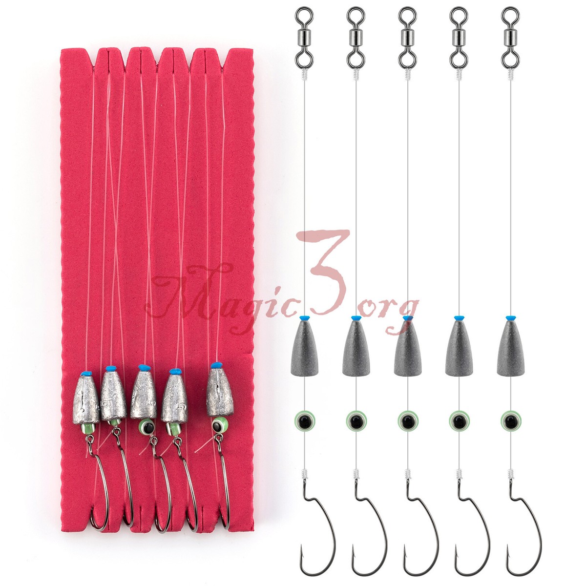 Texas Rigs For Bass Fishing With Weights Rigged Line Kit Hooks Rigged Line Kit Fishing Tackle