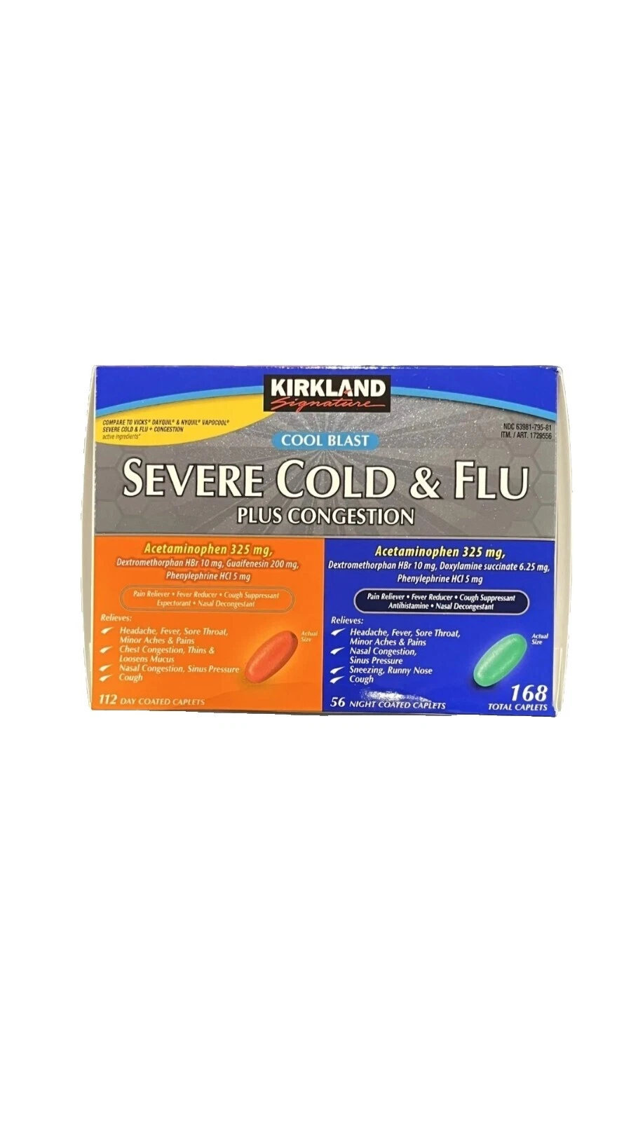 Kirkland Signature Caplet Over-The-Counter Cough, Cold & Flu Medicine