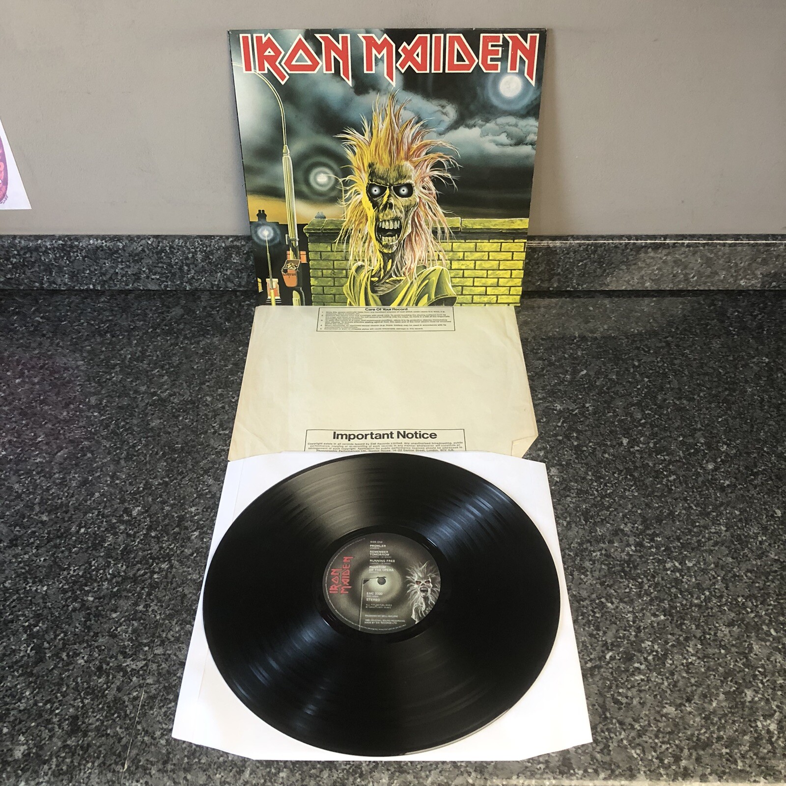Iron Maiden Self-Titled Debut LP Vinyl 1980 EMC 3330 UK 1st Press EX/EX+ Condition