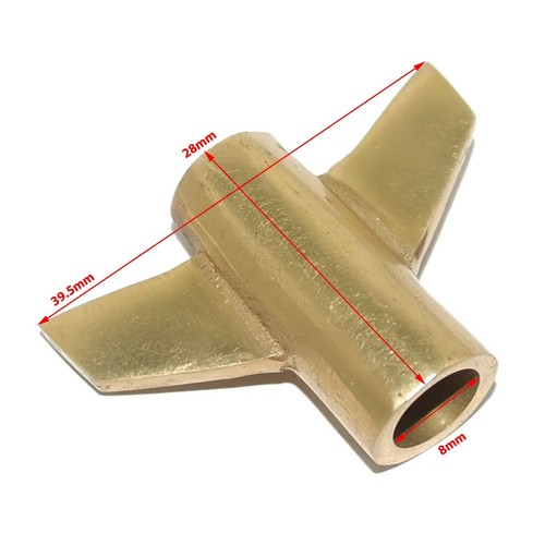 Passend für Royal Enfield Bremsstange Flügelmutter hinten Messing - Bild 3 von 13