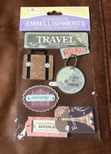 RETIRED MISS ELIZABETH'S THEMED SCRAPBOOK LAYERED 3D STICKERS TRAVEL TAGS TITLES