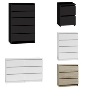 Chest Of Drawers White Black Oak Bedroom Furniture Tall Wide