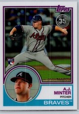 2018 topps baseball series 2 a.j. minter rc 1983 silver pack refractor #81
