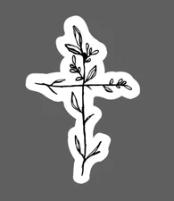 Cross Sticker Branches Nature Waterproof Jesus Faith Spiritual Gift NEW 