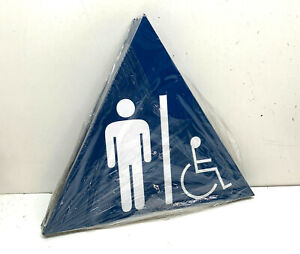 Details about   ADA All Gender Unisex Restroom Sign 12" Round/Triangle White/blue Door Sign
