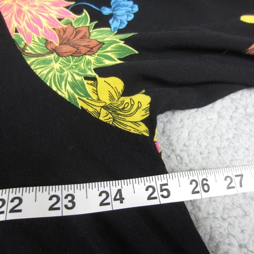 Womens Tops Plus size 2XL Black Red Floral Pullover 3/4 sleeves Whimsigoth - Picture 10 of 15