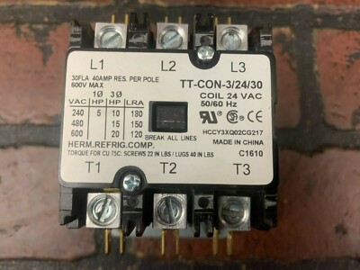 TopTech Three-Pole Contactor w/ Lug Connections, 30 AMP