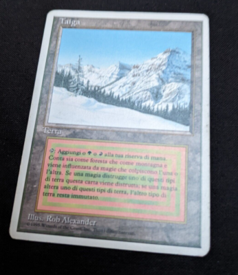 Magic MTG 1x Taiga FWB ITALIAN Foreign White Border Dual Land